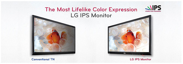 Conventional TN , LG IPS Monitor 비교 이미지