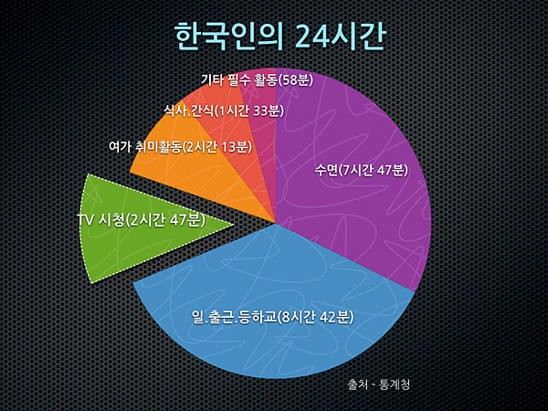 한국인의 24시간 그래프 이미지