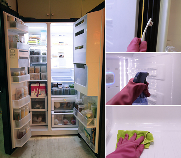 냉장고 내부 청소하기