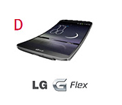최고의 제품상 네번째 후보로 블랙 컬러의 LG G Flex 모습이다