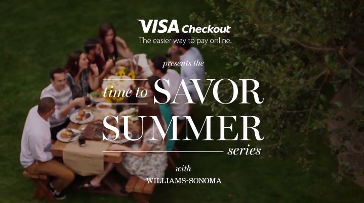 williams-sonoma와 visa checkout이 함께 만든 유튜브 영상의 한 장면