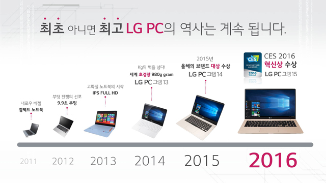 최초 아니면 최고 LG PC의 역사는 계속 됩니다.