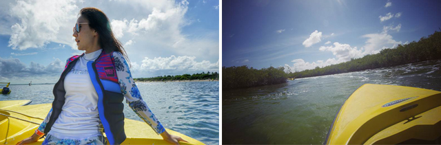 직접 보트를 운전해 볼 수 있는 정글 투어의 모습으로, 산호와 각종 열대어를 만날 수 있는 짜릿한 스노클링까지 즐길 수 있습니다.