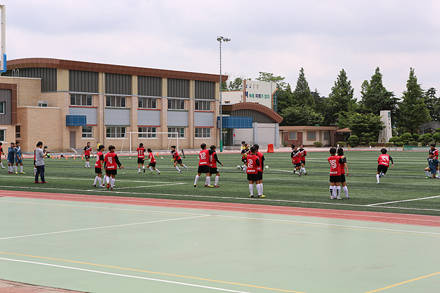 논산 강경여자중학교 축구부 전술 훈련하는 모습