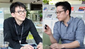 장용훈 선임, 최홍열 선임이 제품에 대해 인터뷰를 하는 모습