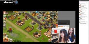 아프리카 TV로 방송을 하는 모습을 캡쳐한 사진