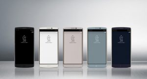 ‘LG V10’은 ‘럭스 화이트’, ‘오션 블루’, ‘모던 베이지’, ‘오팔 블루’, ‘스페이스 블랙’ 등 총 5개 색상 제품 이미지 입니다.