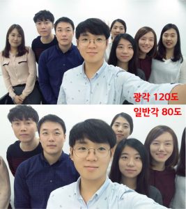 LG V10 셀피_120도, 80도 비교 이미지 입니다.