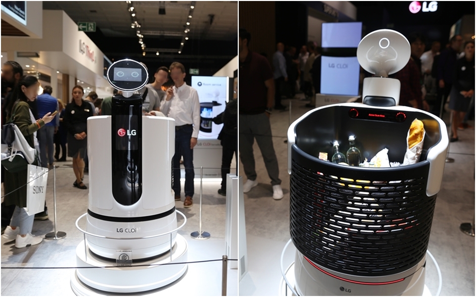 'IFA 2018'에 전시된 LG 클로이 쇼핑 카트 로봇