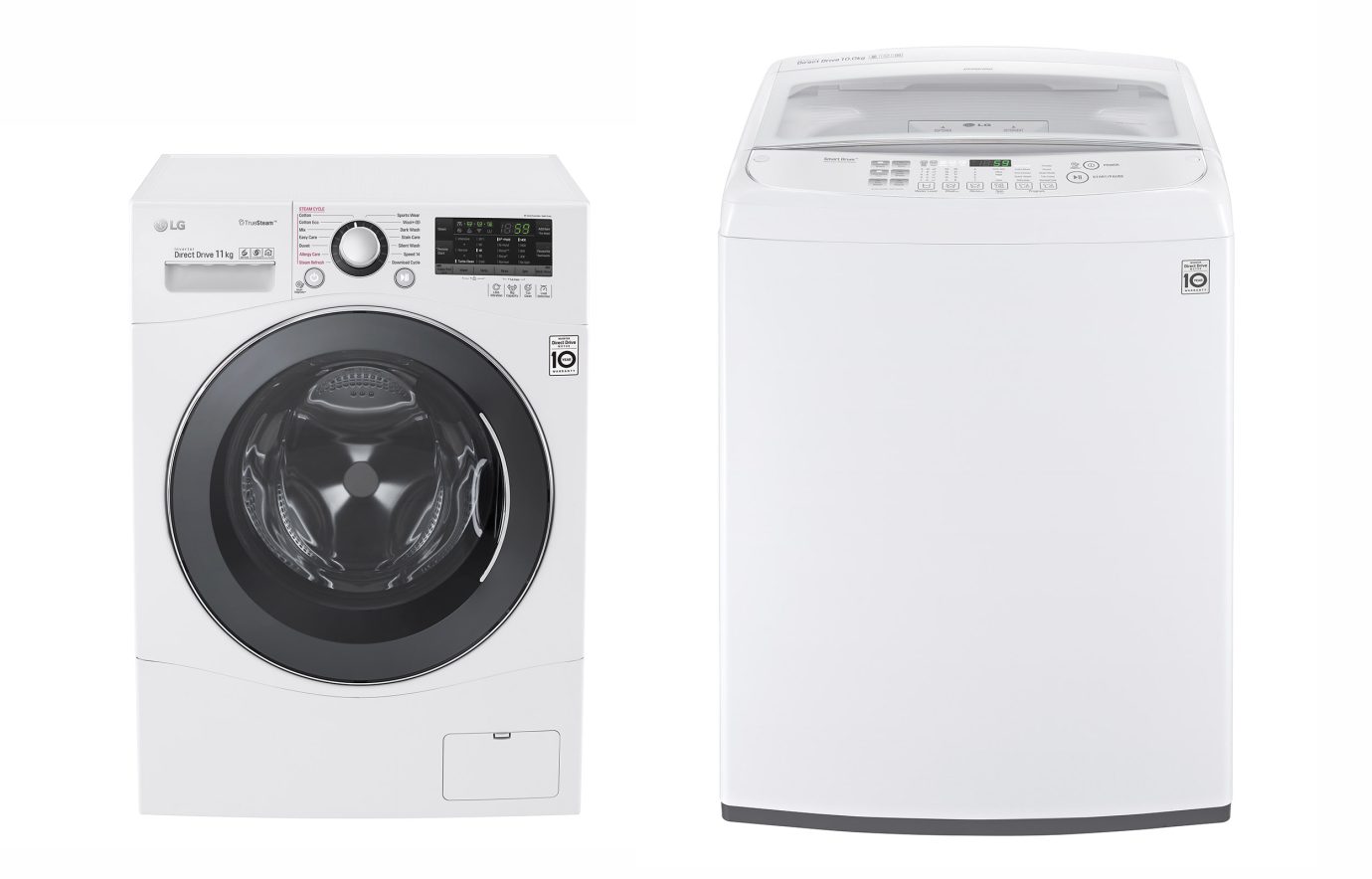 최근 호주 유력 월간 소비자 잡지 '초이스(Choice)'로부터 최고점을 부여 받은 LG전자 드럼세탁기(모델명:WD1411SBW)와 통돌이세탁기(모델명: WTG1032WF)