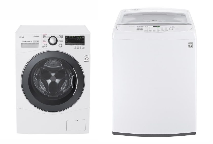 최근 호주 유력 월간 소비자 잡지 '초이스(Choice)'로부터 최고점을 부여 받은 LG전자 드럼세탁기(모델명:WD1411SBW)와 통돌이세탁기(모델명: WTG1032WF)