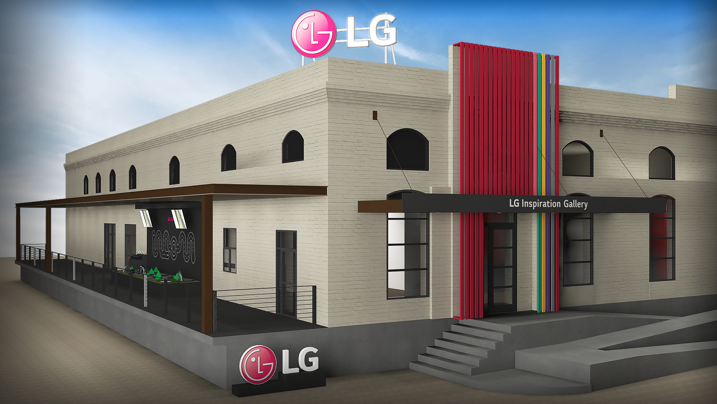 LG전자가 세계 최대 규모 페스티벌인 사우스 바이 사우스웨스트(SXSW)에서 8일부터 5일간 단독 전시장인 ‘LG 인스퍼레이션 갤러리(LG Inspiration Gallery)’를 열어 혁신적인 아이디어를 대거 공개한다. 사진은 LG 인스퍼레이션 갤러리 외관 이미지.