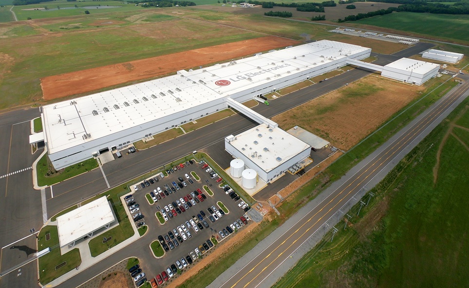 미국 테네시 주에 위치한 ‘지능형 자율공장’인 LG전자 세탁기 공장 전경