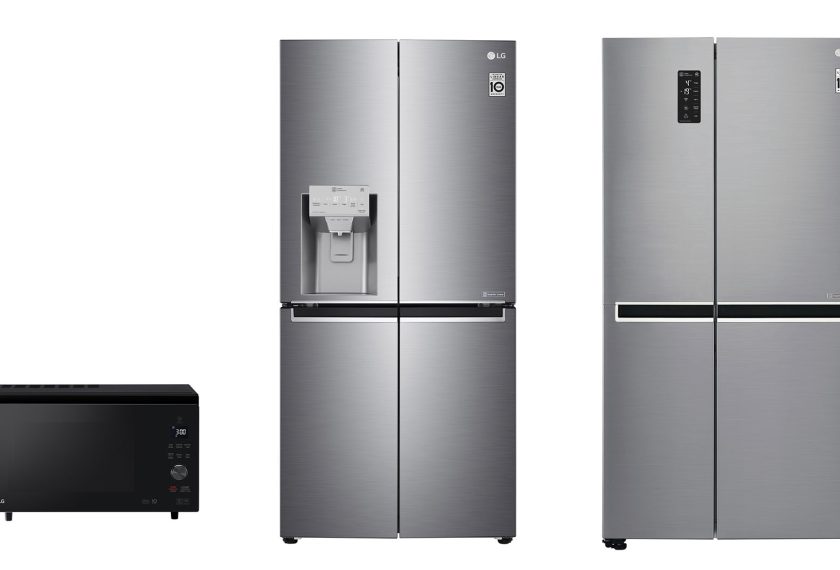 LG전자 주방가전이 호주 유력 소비자잡지 초이스의 소비자평가 1위를 휩쓸었다. 사진은 왼쪽부터 전자레인지, 슬림 광파오븐, 프렌치도어 냉장고, 양문형 냉장고, 상냉장ㆍ하냉동 냉장고