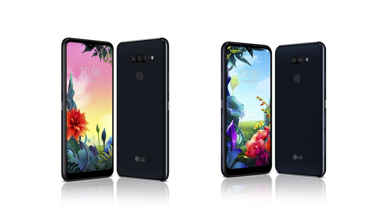 LG전자가 내달 독일 베를린에서 열리는 IFA 2019에서 대화면, 멀티카메라, 대용량 배터리 등 최신 스마트폰 트렌드를 담아낸 경쟁력 있는 실속형 스마트폰 2종을 글로벌 공개한다. 사진 왼쪽부터 LG K50S, LG K40S.      