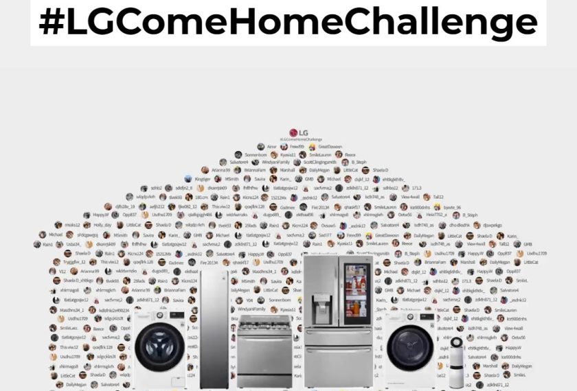 LG전자가 21일부터 내달 말까지 진행하는 글로벌 기부 캠페인 'LG 컴 홈 챌린지(LG Come Home Challenge)' 소개 이미지