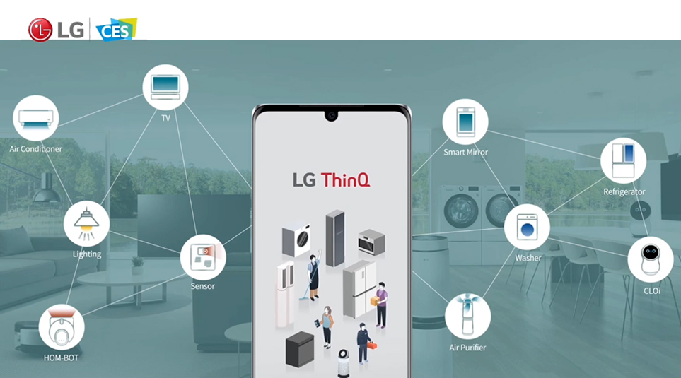  가전제품에 IoT를 결합한 LG전자의 인공지능 브랜드 ThinQ