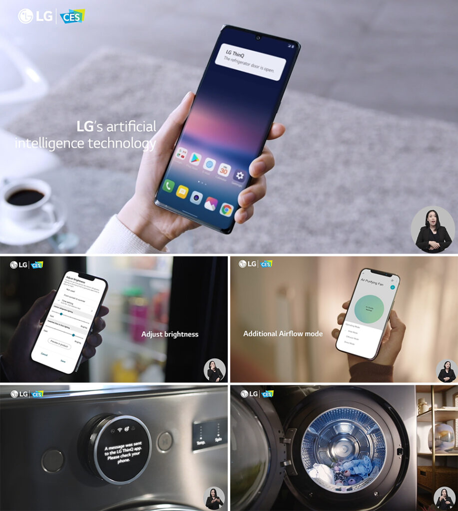 고객의 라이프스타일에 맞춰 다양한 LG 가전제품별 설정, 스마트 기능을 제공하는 LG ThinQ 앱