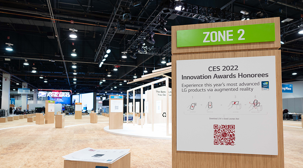 CES 2022 혁신상을 수상 제품을 AR 기술을 통해 만나볼 수 있는 CES 2022 Innovation Award Honorees Zone