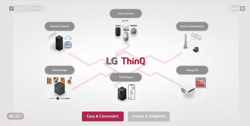 가전제품과 연동해 사용하는 ThinQ 앱의 다양한 활용법을 소개하는 LG ThinQ관