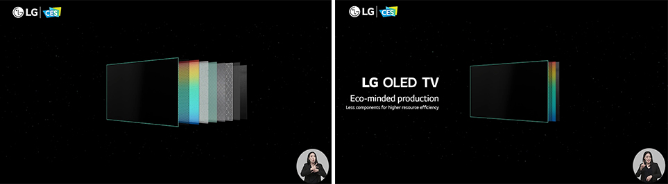 플라스틱 사용량을 줄여 자원 효율을 높인 LG 올레드 TV