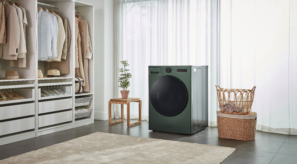 미니멀한 디자인과 색감을 자랑하는 LG 트롬 세탁기