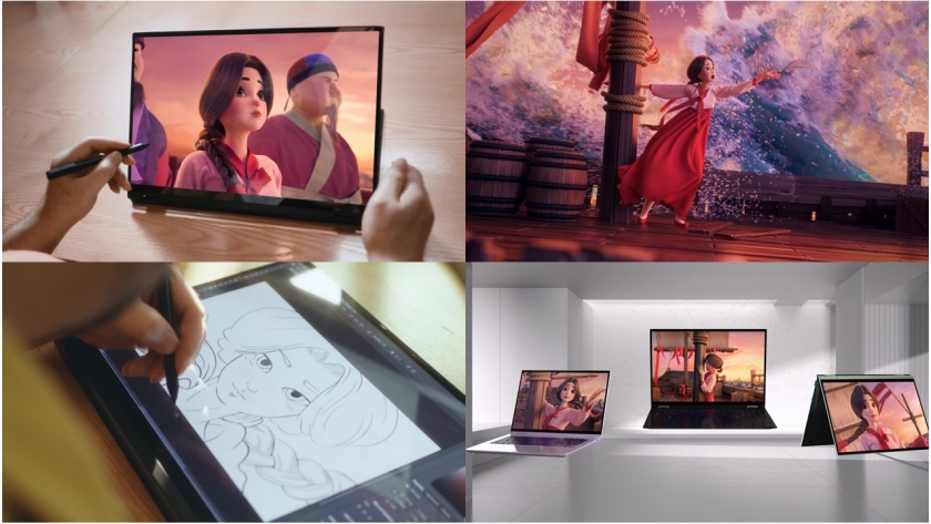 LG전자가 심청전을 모티브로 한 한국계 미국인 줄리아 류의 노래를 애니메이션 뮤직비디오로 제작한 LG 그램 360 영상이 인기를 끌고 있다. 사진은 영상 갈무리.