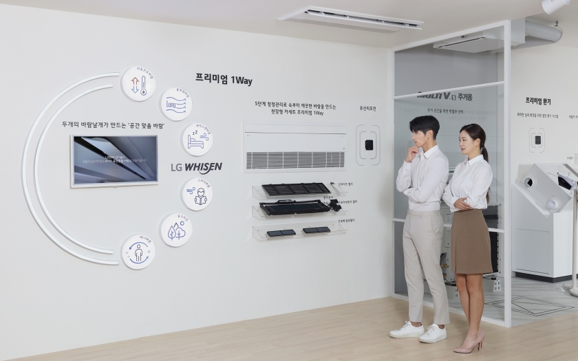 LG전자가 2일부터 3일간 일산 킨텍스에서 열리는 ‘2022 대한민국 에너지대전(Korea Energy Show)’에 참가해 에너지 효율을 높인 차별화된 공조 솔루션을 선보인다. 모델들이 LG전자 부스를 관람하고 있다.
