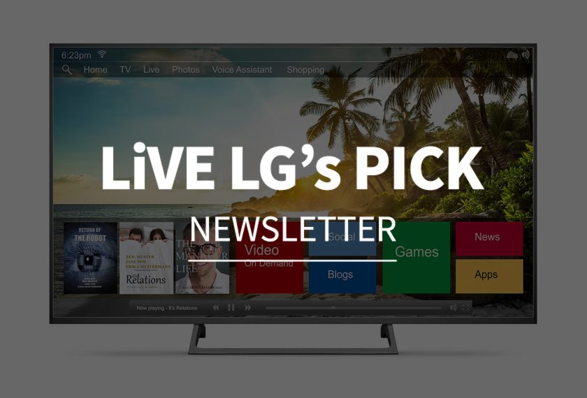 LiVE LG's PICK NEWSLETTER LG전자 webOS TV 화면