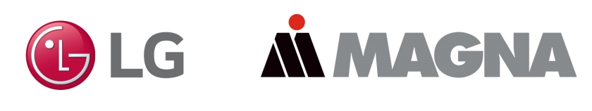 LG전자 로고(왼)와 세계 최대 자동차 부품 기업 중 하나인 마그마의 로고(오)