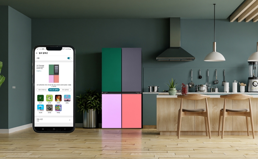 LG전자가 터치만으로 냉장고 색상과 분위기를 바꾸는 ‘무드업 냉장고' 대용량 820리터대 신제품을 출시한다. 고객은 LG 씽큐(LG ThinQ) 앱에서 아티스트 테마를 적용해 공간 분위기를 바꿀 수 있다.