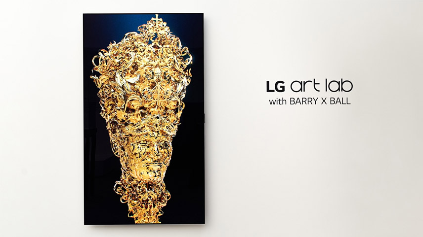 Barry X Ball(배리 엑스 볼)과 협업해 LG 올레드로 전시한 작품.