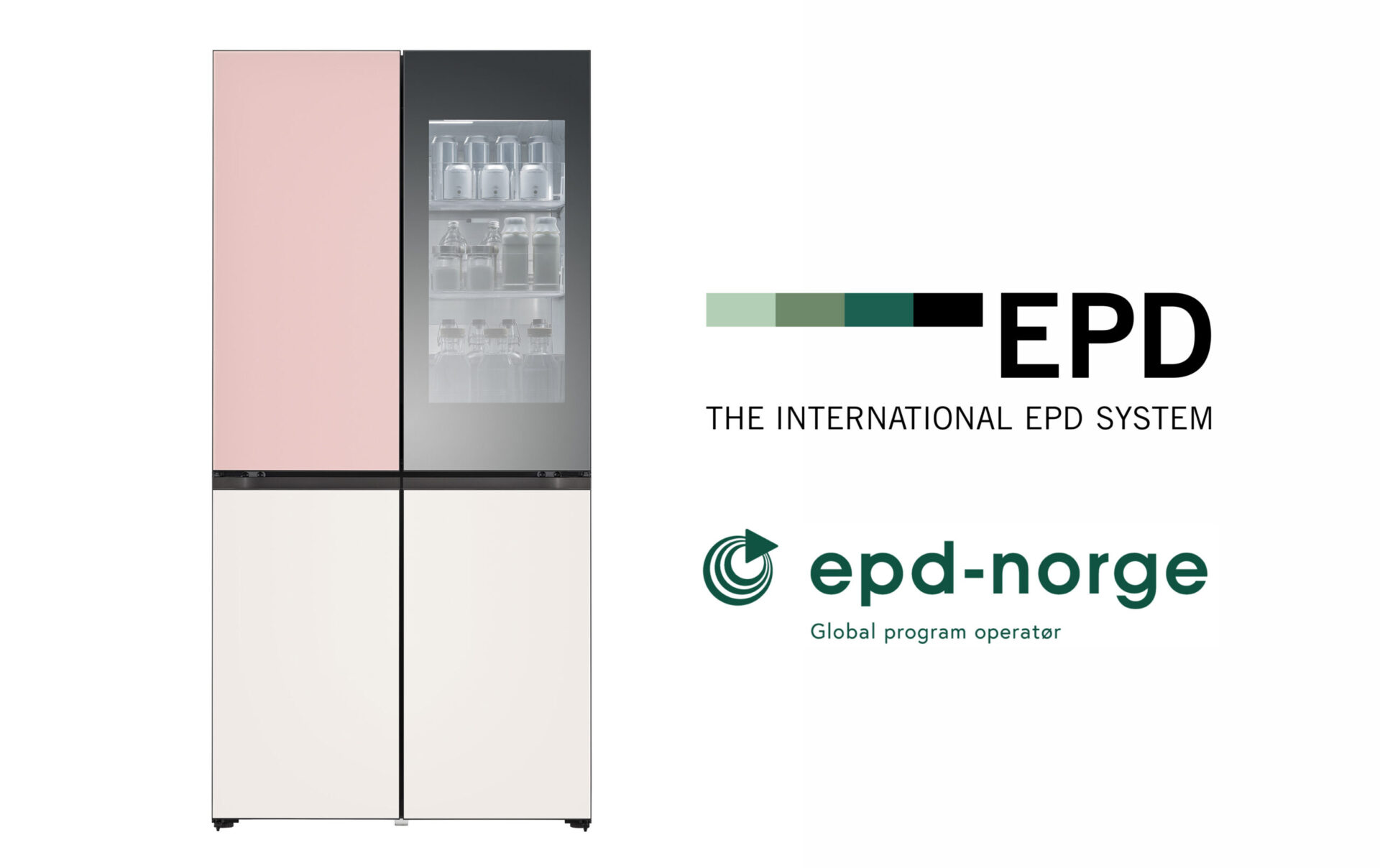 LG전자_인터내셔널EPD인증: LG전자의 프리미엄 냉장고 ‘LG 디오스 오브제컬렉션 냉장고(사진)’가 최근 대표적인 글로벌 환경성적표지(Environmental Product Declaration, EPD) 인증인 ‘인터내셔널 EPD’를 획득했다