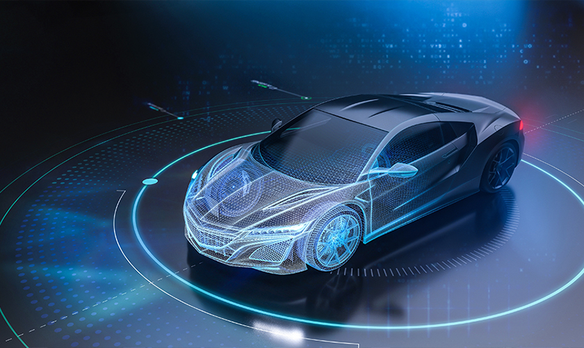첨단 기술들의 총집합인 미래 자동차의 홀로그램 (출처: 셔터스톡)