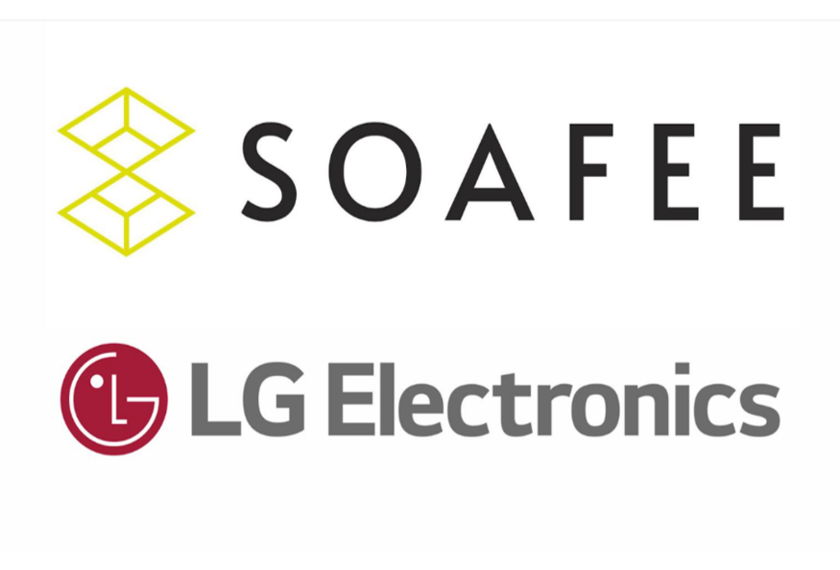 LG전자가 글로벌 차량용 개방형 표준화 단체인 SOAFEE의 이사회 멤버로 참여하며 미래 모빌리티 솔루션의 핵심인 SDV 기술을 선도할 기반을 마련했다. 사진은 SOAFEE와 LG Electronics의 로고