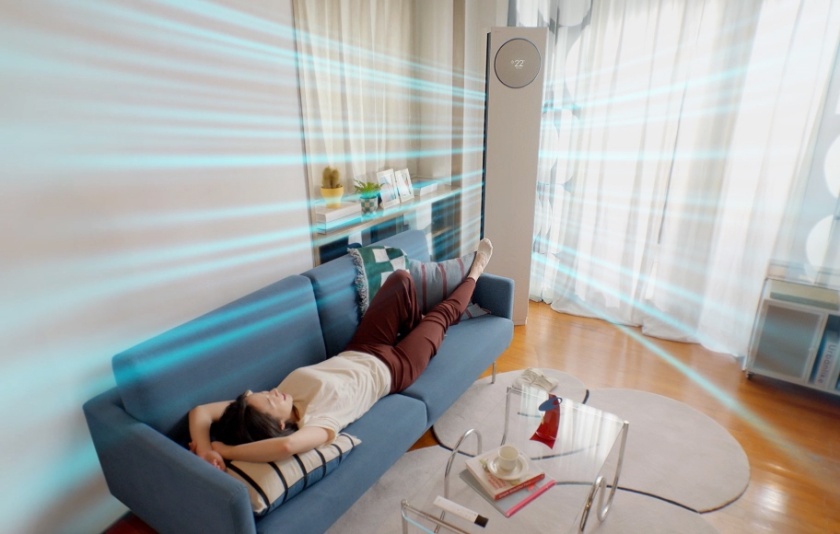 LG 휘센 기능인 'AI 스마트케어'로 실내 온도를 관리하고 있는 모습.