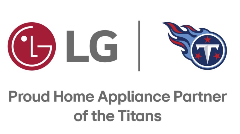 LG전자 테네시 타이탄스 공식 후원 로고. Proud Home Appliance Partner of the Titans