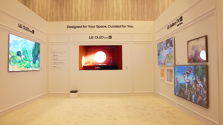 ‘LG 올레드 에보 W6’으로 구성된 전시 공간의 모습
