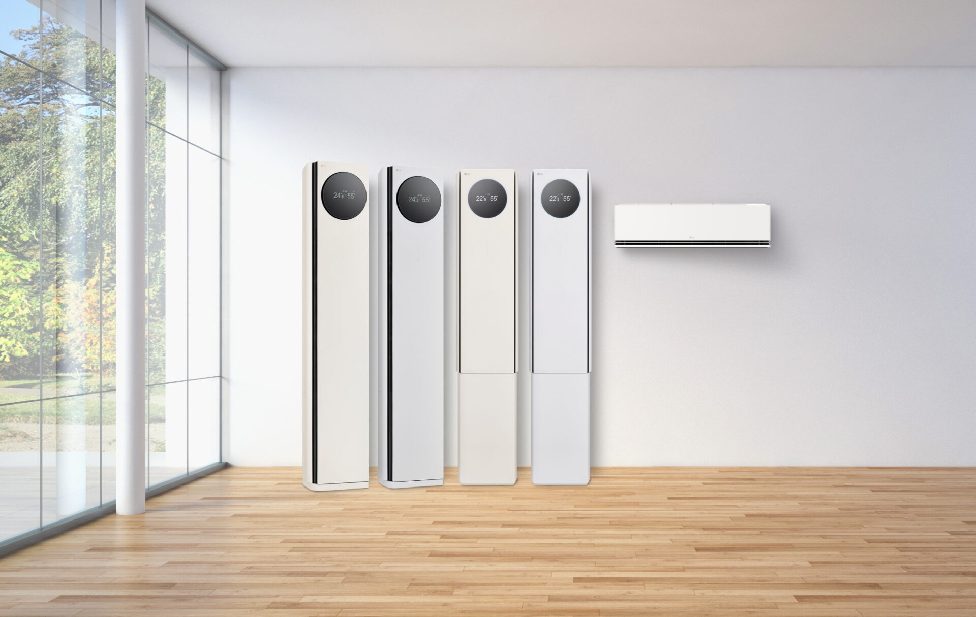 LG 휘센 오브제컬렉션 타워에어컨은 어떠한 인테리어와도 잘 어울리는 오브제컬렉션 디자인의 '타워1(9시리즈)', 고객의 취향이나 라이프스타일에 맞게 커스터마이징할 수 있는 뷰케이스 디자인의 '뷰1프로(6시리즈)'로 구성된다.