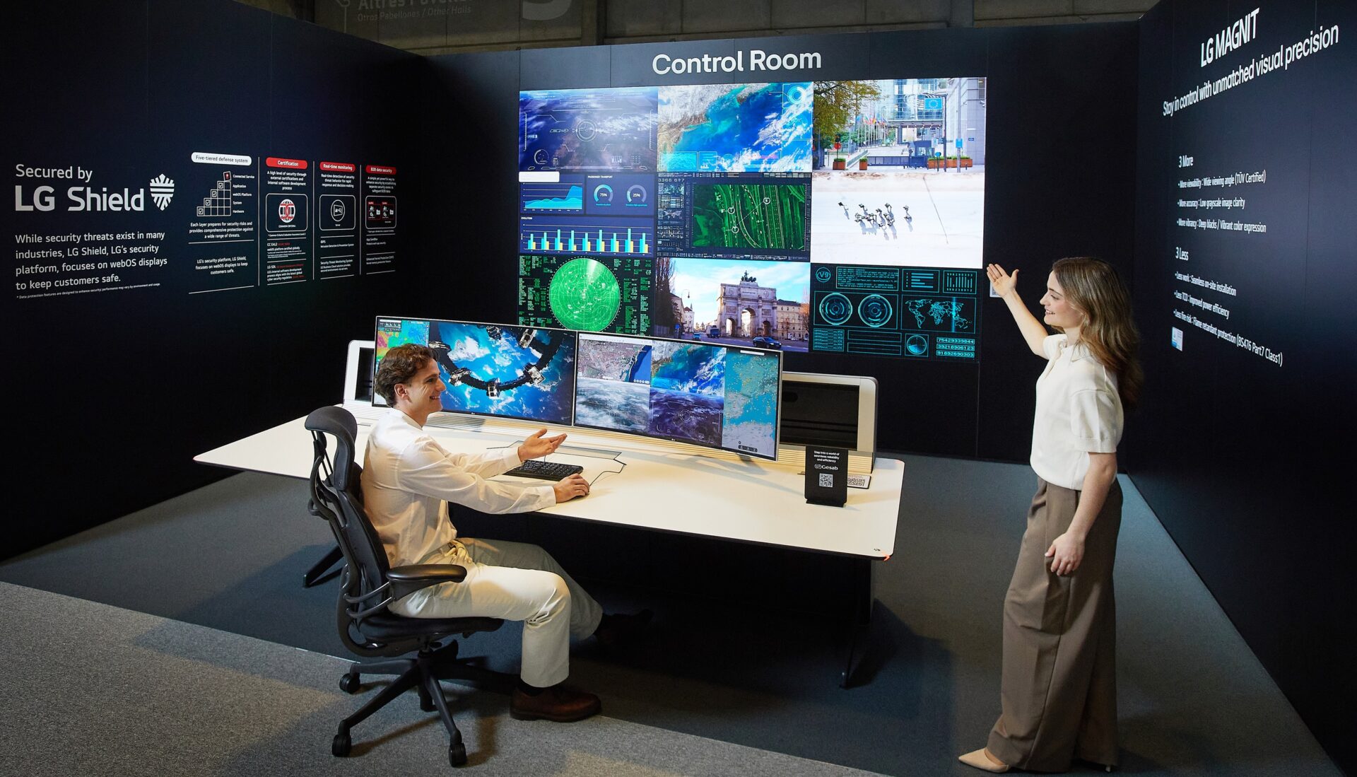 ] LG전자가 ISE 2026에서 호텔, 관제실, 미팅룸, 드라이브스루 등 공간 특성 맞춰 디스플레이 솔루션을 최적화해 제시한다. 안정적인 디스플레이 운영과 보안이 중요한 관제실에는 LG전자의 통합 보안시스템 ‘LG 쉴드(LG Shield)’도 소개한다.