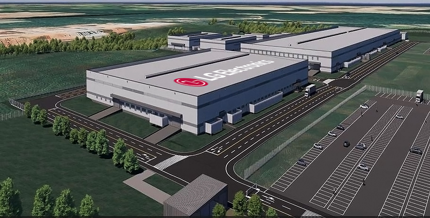 브라질 남부 파라나주(州)에 연내 가동을 목표로 구축 중인 LG전자 신규 생산 공장의 조감도.